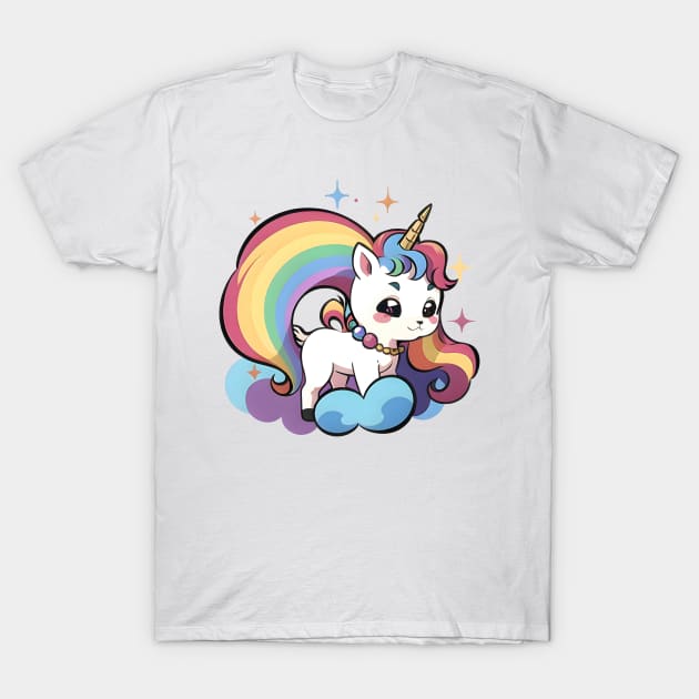 Unicorn Rainbow 02 T-Shirt by CGI Studios